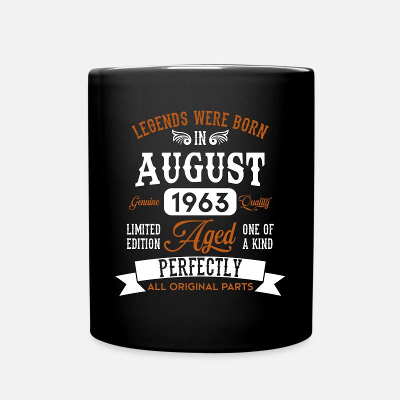 Born August 1963 Legends Birthday Gift - Full Colour Mug - black