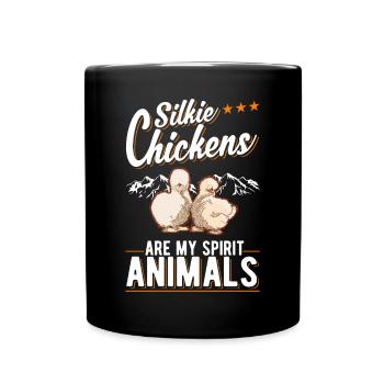 Silk Chicken Spirit Animal Silkie Chicken - Mug uni - noir - Devant
