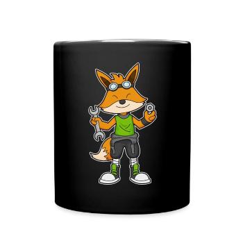Fuchs Mechanic Wrench Workshop - Full Colour Mug - black - Front