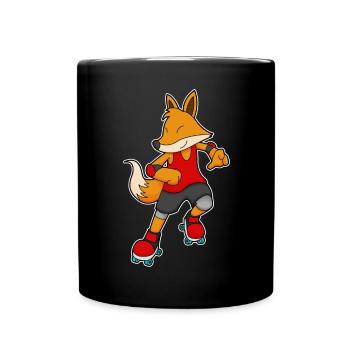 Fuchs Rollschuhfahren Rollschuhe - Tasse einfarbig - Schwarz - Vorne