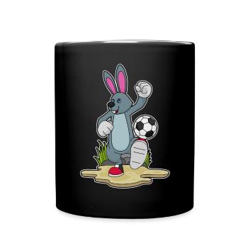 Bunny Soccer Player Soccer - Full Colour Mug - black - Front