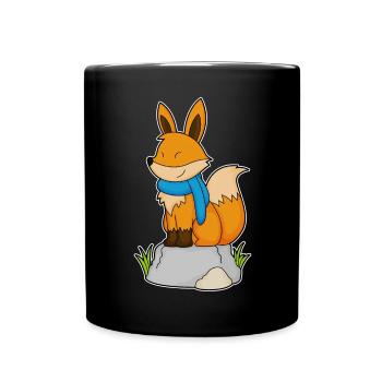 Fox Scarf - Full Colour Mug - black - Front