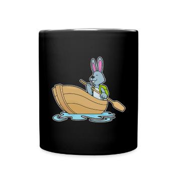 Bunny Small Boat - Full Colour Mug - black - Front