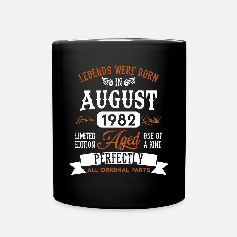 Born August 1982 Legends Birthday Gift - Full Colour Mug - black
