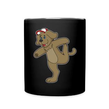 Hund Yoga Fitness Gymnastik - Tasse einfarbig - Schwarz - Vorne