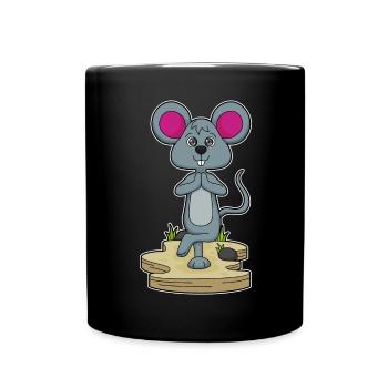 Mouse Yoga Fitness Gymnastics - Full Colour Mug - black - Front