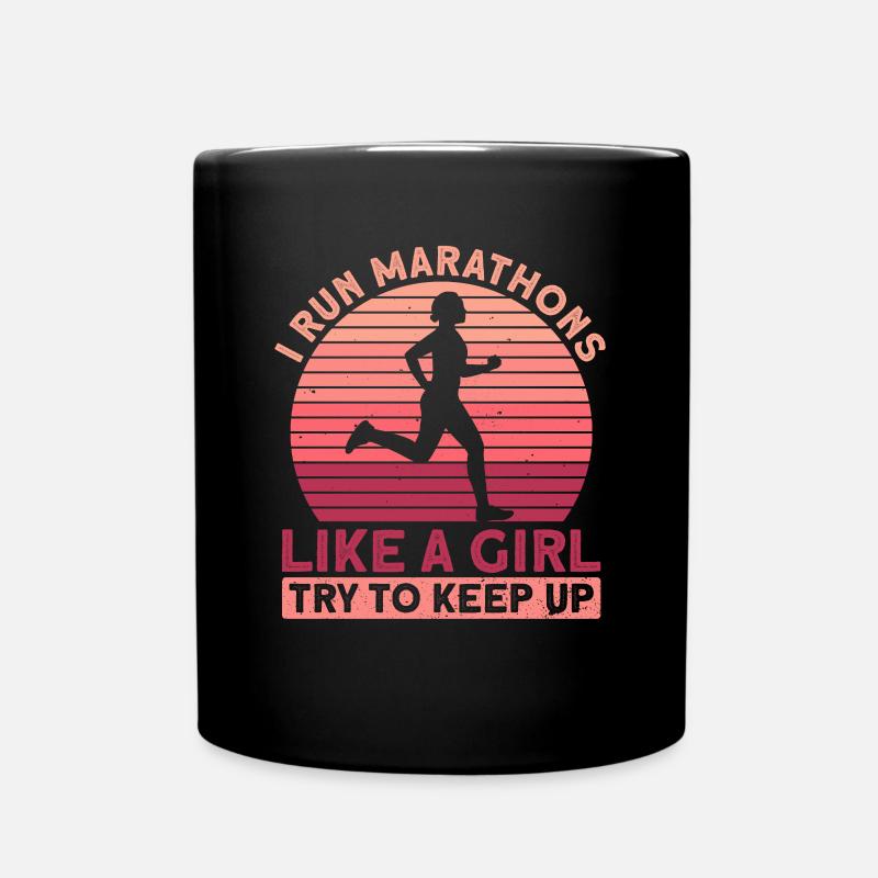 Frauen Marathon Marathonläuferin Läuferin Joggen - Tasse einfarbig - Schwarz
