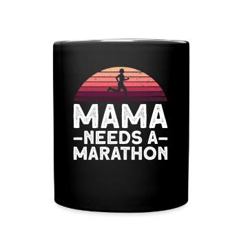 Maman a besoin d’un marathon - jogging de coureur - Mug uni - noir - Devant