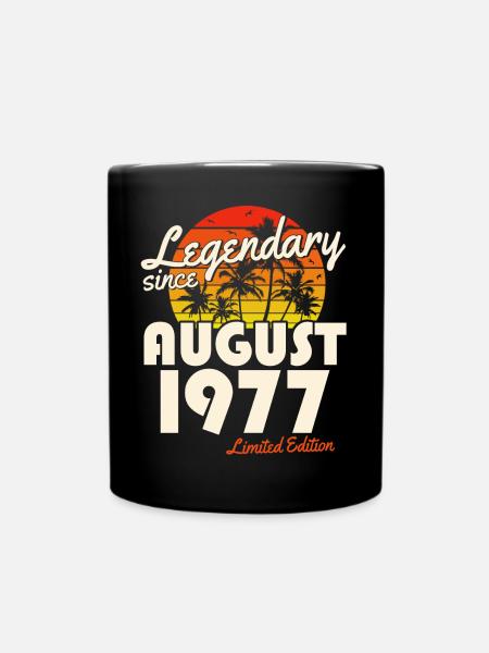 August 1977 Vintage Jahrgang Retro Geburtstag - Tasse einfarbig - Schwarz