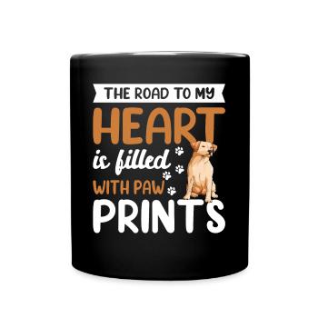 Labrador Retriever Road To My Heart Funny - Full Colour Mug - black - Front
