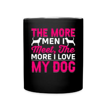 Ich Liebe Hund Beagle Lustige Hundehalter - Tasse einfarbig - Schwarz - Vorne