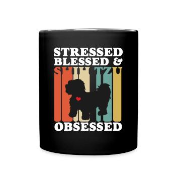 Blessed Shih Tzu Possessed Funny - Full Colour Mug - black - Front