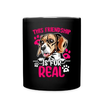 Beagle Freundschaft Ist Fell Echt Lustig - Tasse einfarbig - Schwarz - Vorne