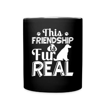 Cocker Spaniel Friendship is Fur Real Fun - Full Colour Mug - black - Front