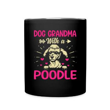 Chien Grand-mère avec caniche Drôles propriétaires de chiens Amoureux - Mug uni - noir - Devant