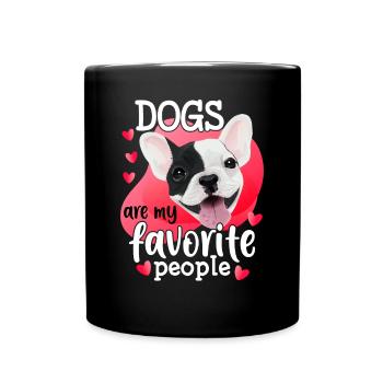 Français les chiens Bulldog sont - Mug uni - noir - Devant