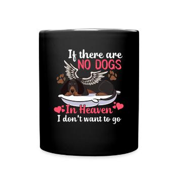 Teckels Quand pas de chiens au paradis Drôle - Mug uni - noir - Devant