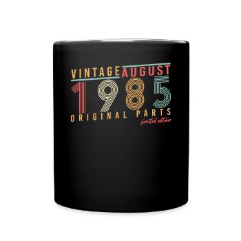 Vœux d’anniversaire pour août 1985 - Mug uni - noir - Devant