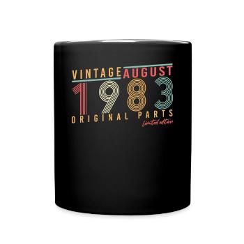 Birthday greeting for August 1983 - Full Colour Mug - black - Front