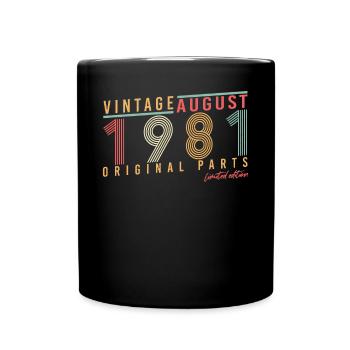 Geburtstagsgruss Für August 1981 - Tasse einfarbig - Schwarz - Vorne