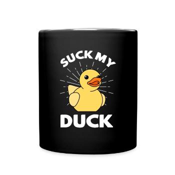 Suck My Duck Quietscheente Badewannen Ente - Tasse einfarbig - Schwarz - Vorne