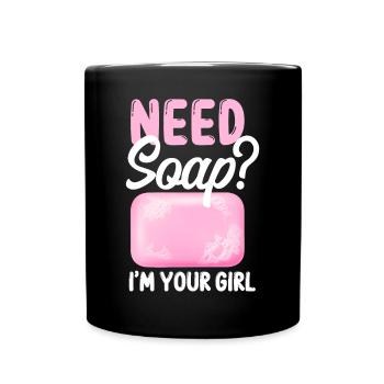 Fabrication de savon Artisanat Besoin de savon? - Mug uni - noir - Devant