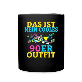 Das ist mein cooles 90er Outfit 90ziger Kostüme 90 - Tasse einfarbig - Schwarz - Vorne