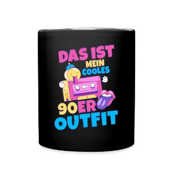 Das ist mein cooles 90er Outfit 90s Boyband Modesü - Tasse einfarbig - Schwarz - Vorne