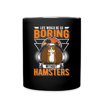 Hamster Geschenk Zwerghamster Goldhamster - Tasse einfarbig - Schwarz - Vorne