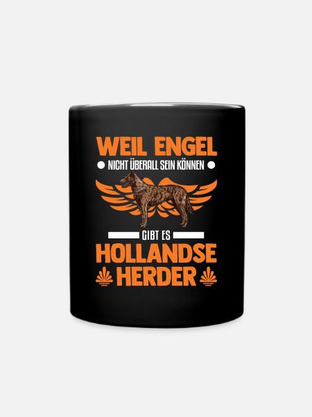 Hollandse Herder Engel Hollandse Herderdshond - Tasse einfarbig - Schwarz