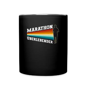 Marathon Überlebender - Marathon Läufer Joggen - Tasse einfarbig - Schwarz - Vorne