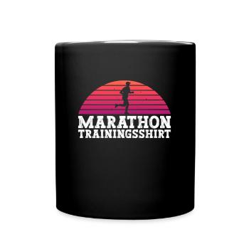 Marathon Läufer Joggen Marathonläufer Jogging - Tasse einfarbig - Schwarz - Vorne