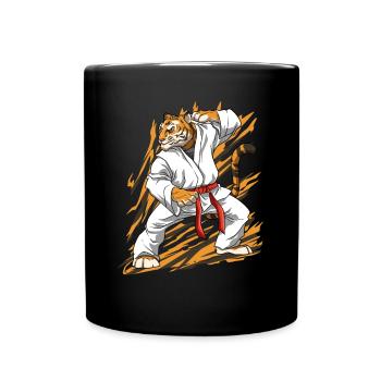 Karate Tiger - Kampfkarate Japanische Kampfkünste - Tasse einfarbig - Schwarz - Vorne