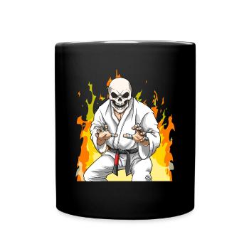 Jiu Jitsu Skelett - BJJ MMA Grappling - Tasse einfarbig - Schwarz - Vorne
