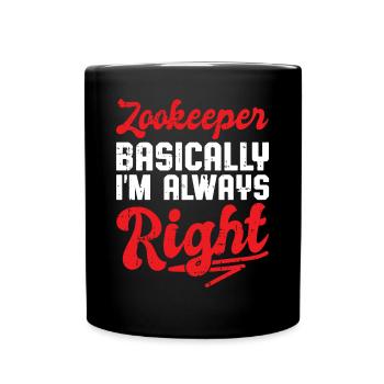 Zoowärter - Tasse einfarbig - Schwarz - Vorne