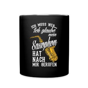 My saxophone called for me saxophone - Full Colour Mug - black - Front