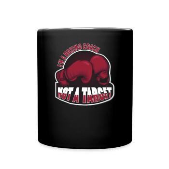Boxing trainer Jab Cross Hook Uppercut boxing gloves - Full Colour Mug - black - Front