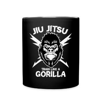 BJJ Gorilla - Brasilianisches Jiu Jitsu und - Tasse einfarbig - Schwarz - Vorne