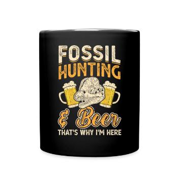 Fossil Hunting and Beer - Fossil Hunters - Full Colour Mug - black - Front