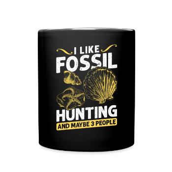J’aime la chasse aux fossiles et peut-être 3 personnes - Mug uni - noir - Devant
