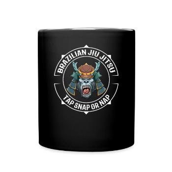 Jiu Jitsu Gorilla Samurai - Kämpfen MMA BJJ - Tasse einfarbig - Schwarz - Vorne