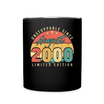 Birthday Greetings For August 2000 - Full Colour Mug - black - Front