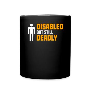 Amputiert Invalide Prothese Handicap Rollstuhl - Tasse einfarbig - Schwarz - Vorne
