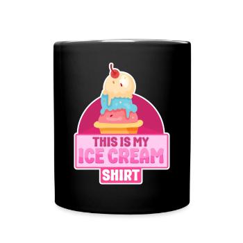 Cornet de crème glacée C’est ma glace - Mug uni - noir - Devant
