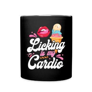Le léchage de cône de crème glacée est mon - Mug uni - noir - Devant