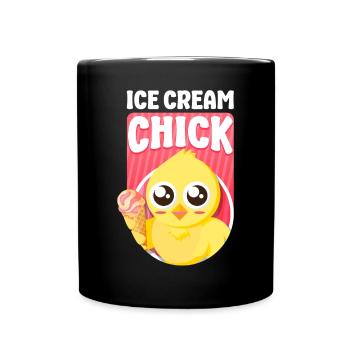 Crème glacée Cône de poulet Crème glacée - Mug uni - noir - Devant
