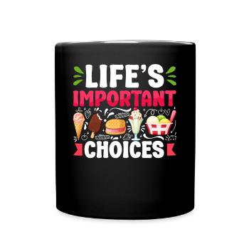 Ice Cream Cone Popsicle Life's - Full Colour Mug - black - Front
