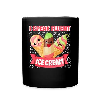 Ice Cream Cone Popsicle I Speak - Tasse einfarbig - Schwarz - Vorne