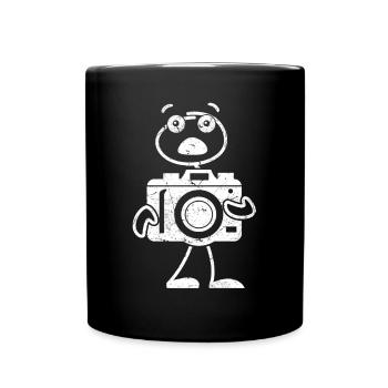 Figurines en bâton pour les photographes d’appareil photo - Mug uni - noir - Devant