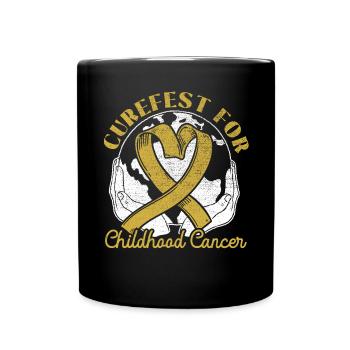Curefest For Childhood Cancer Awareness Supporter - Full Colour Mug - black - Front